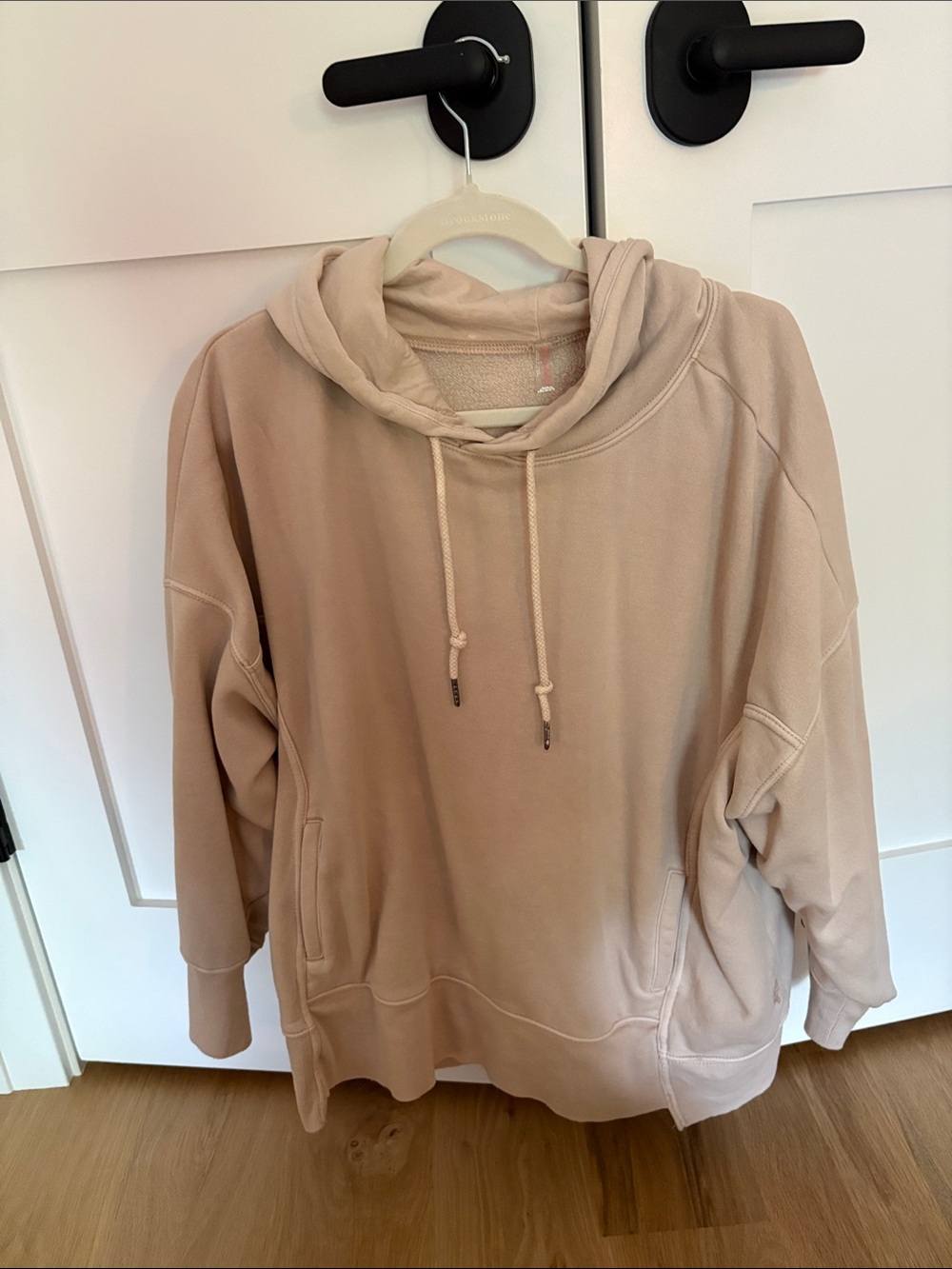 FP Movement by Free People Oversized Cowl Neck Hoodie in Light Beige
